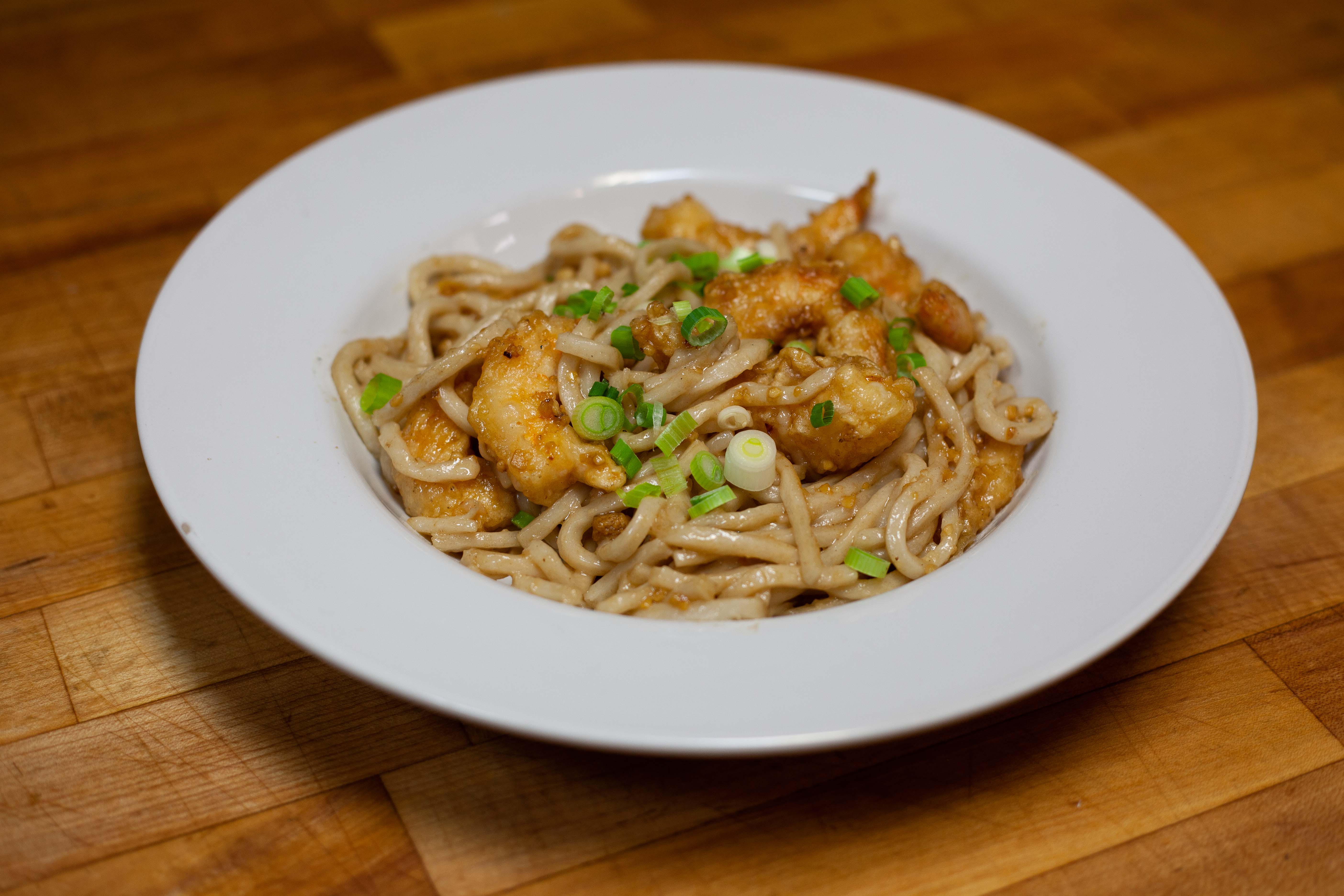 Order Crispy Shrimp Garlic Noodles food online from Ginger Cafe store, Gilroy on bringmethat.com