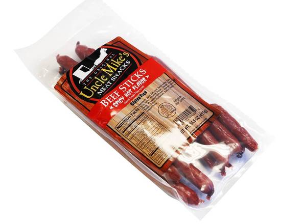 Order Uncle Mike's BEEF STICKS - SPICY HOT 14.5oz food online from Darn Cheap Discounts store, Hartville on bringmethat.com