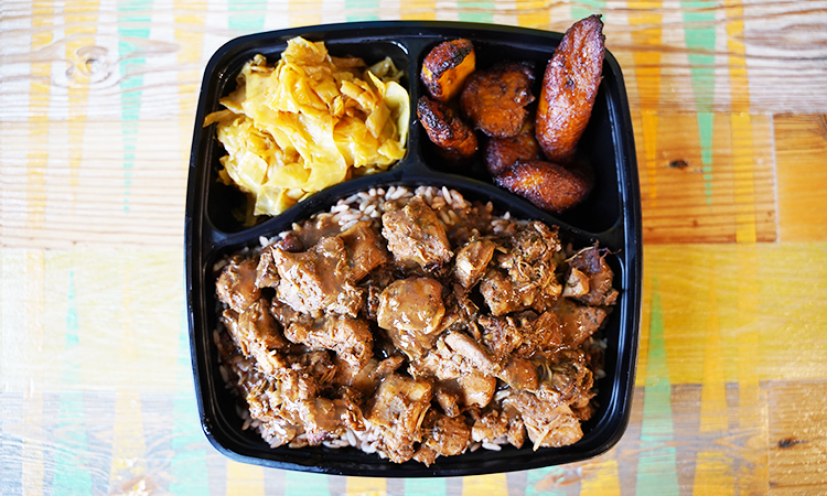 Order STEWED CHICKEN BOX food online from Irie Jamaican Kitchen store, Cleveland on bringmethat.com