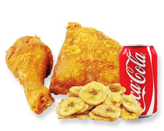 Order 2pcs chicken mix with tostones & can soda  food online from Us Kennedy Fried Chicken store, New York on bringmethat.com