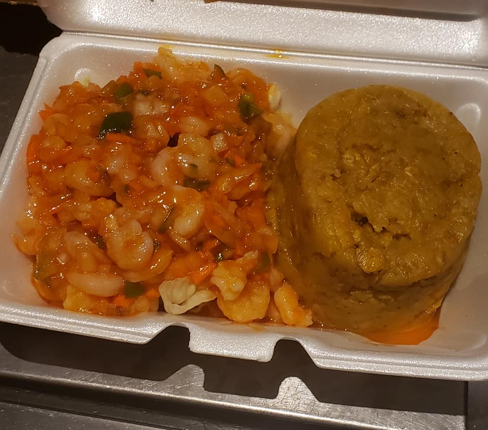 Order Mofongo Relleno with Shrimp Salad food online from China P.R store, New Bedford on bringmethat.com