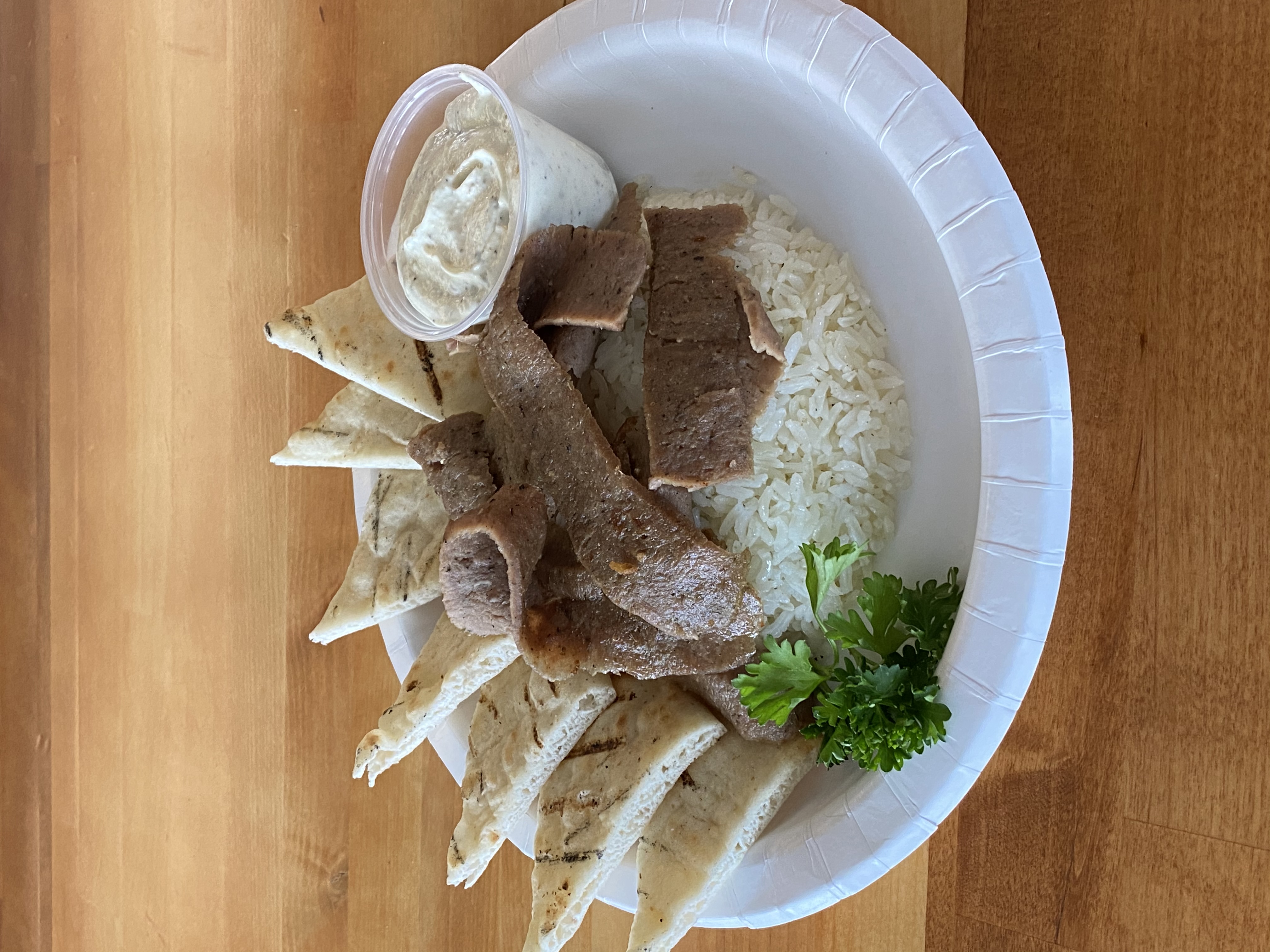 Order Sliced Gyro Meat Over Rice food online from Gyro City Grill store, Reynoldsburg on bringmethat.com