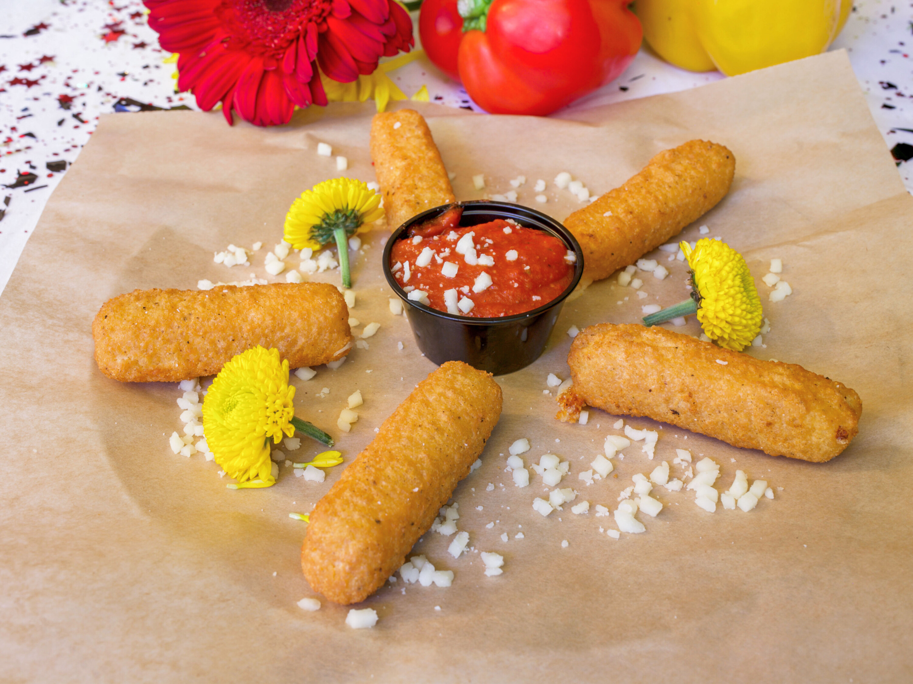 Order Mozzarella Sticks food online from The Watering Bowl store, Denver on bringmethat.com