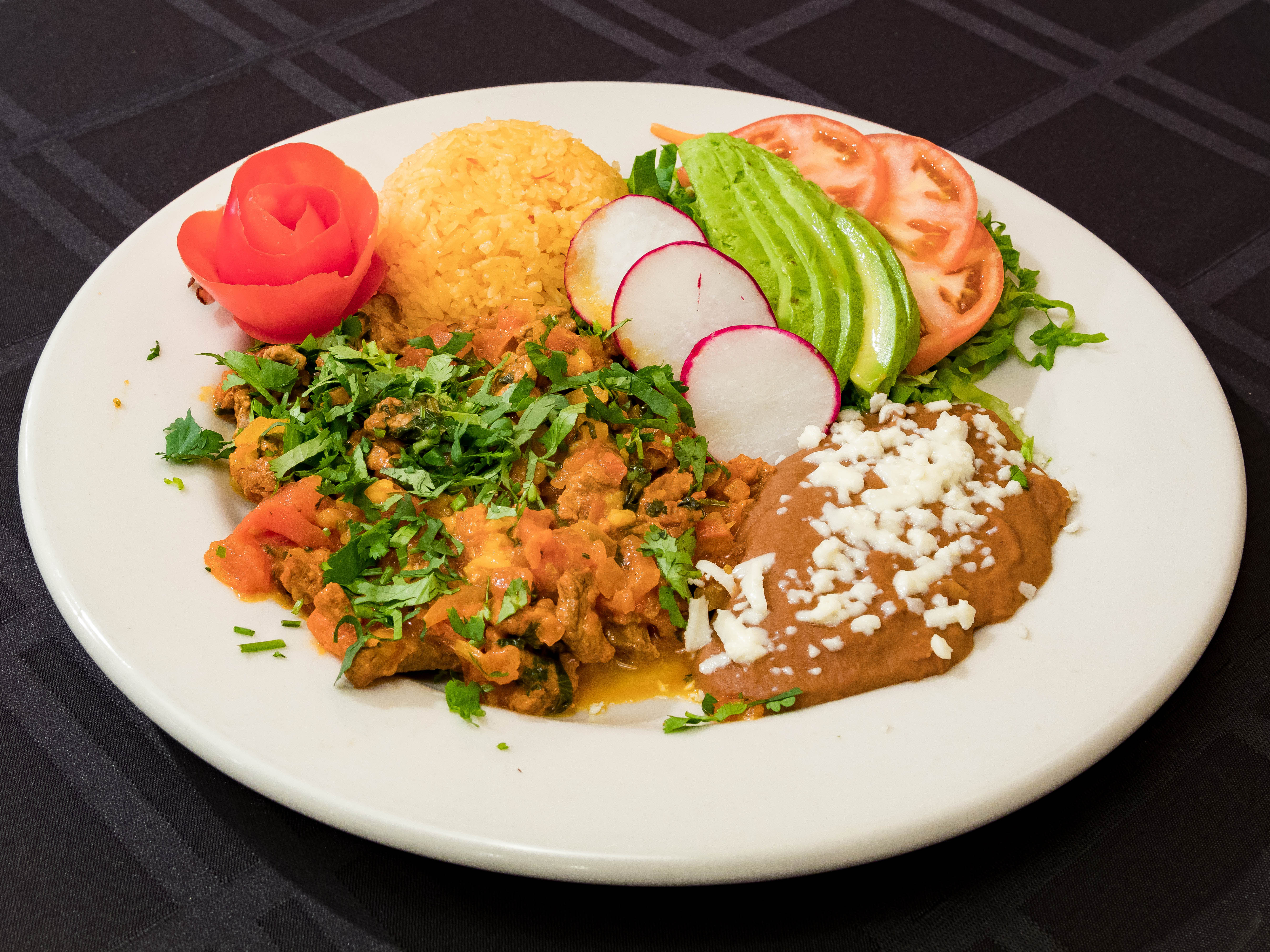 Order Bistec a la Mexicana Platter food online from Los Tacos store, Philadelphia on bringmethat.com