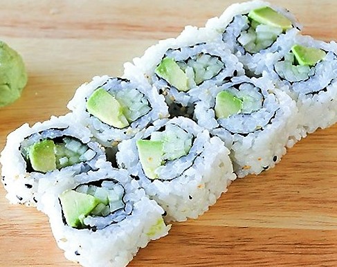 Order Avocado & Cucumber Roll (6pcs) food online from Rainbow Sushi store, Germantown on bringmethat.com