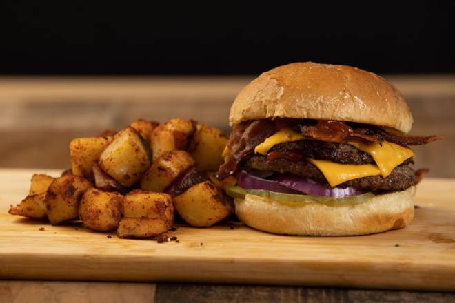 Order Double Bacon Double Cheese Burger food online from Biscuits, Bowls, & Burgers store, Greer on bringmethat.com