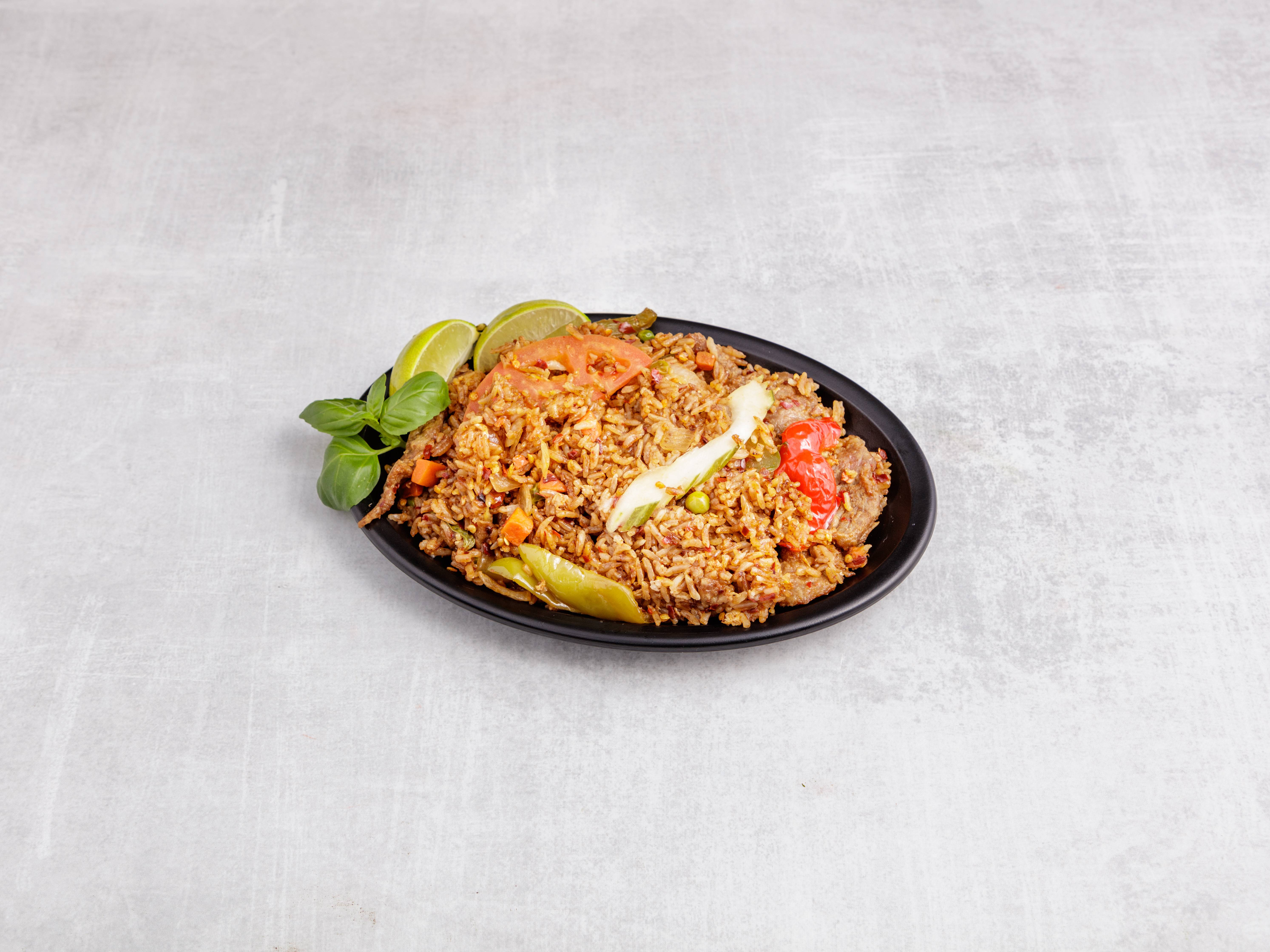 Order R2. Basil Fried Rice food online from Thai Spice store, Poughkeepsie on bringmethat.com