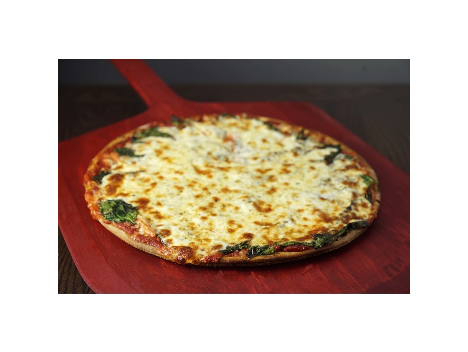 Order Spinach Classic Pizza food online from Macianos Pizza & Pastaria store, Vernon Hills on bringmethat.com