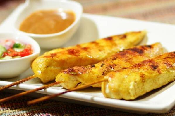 Order Chicken Satay food online from Tung Thong Thai Restaurant store, New York on bringmethat.com