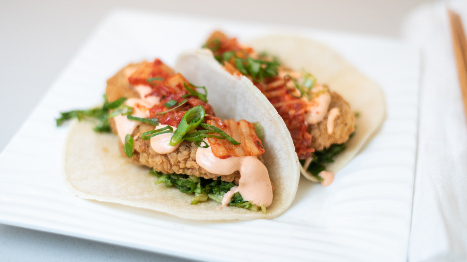 Order Kickin' Chicken Tacos food online from Kiss My Seoul store, San Francisco on bringmethat.com