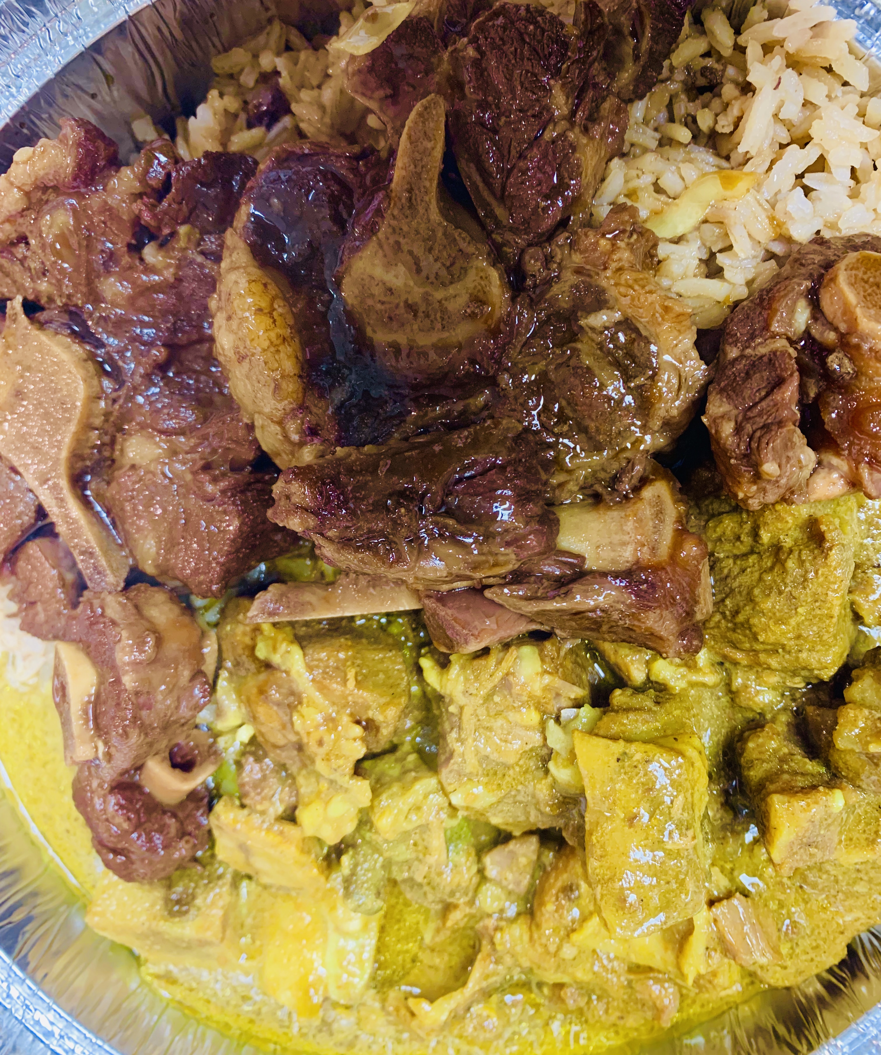 Order Oxtails with curry goat combo food online from Jaspice store, Netcong on bringmethat.com