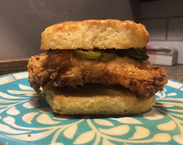 Order Hot Honey Fried Chicken Biscuit food online from The Biscuit Man store, Chicago on bringmethat.com