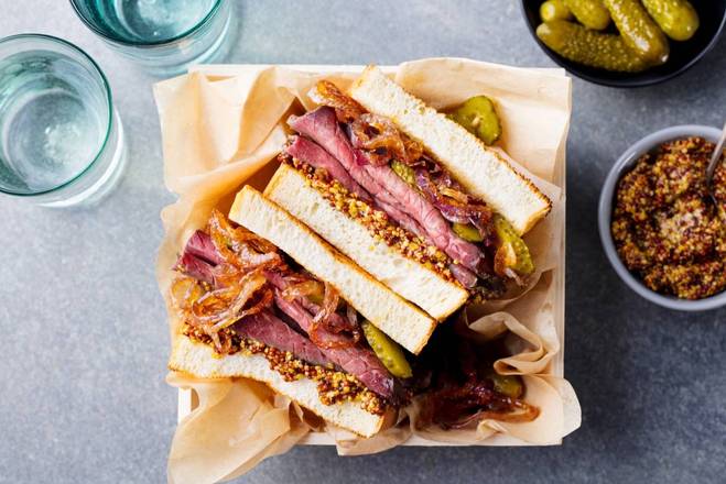 Order Pastrami Sandwich food online from The Sandwich Cafe store, Long Beach on bringmethat.com
