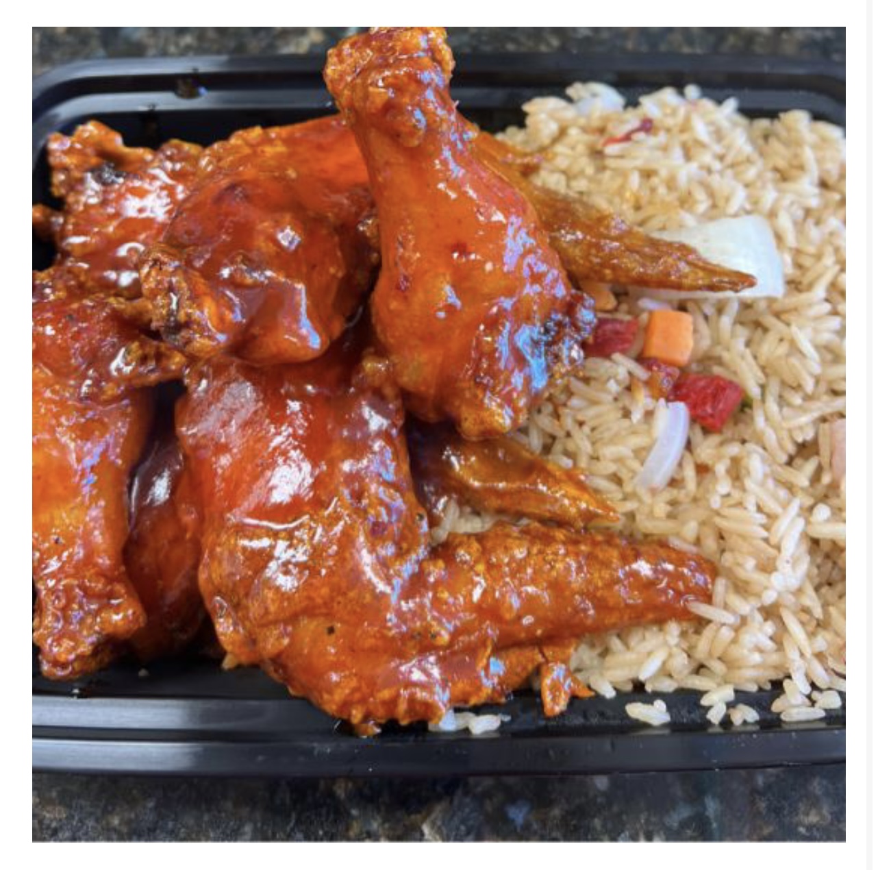 Order Buffalo Chicken Wing with Pork fried Rice Buffalo 鸡翅 food online from China Star store, Blue Bell on bringmethat.com
