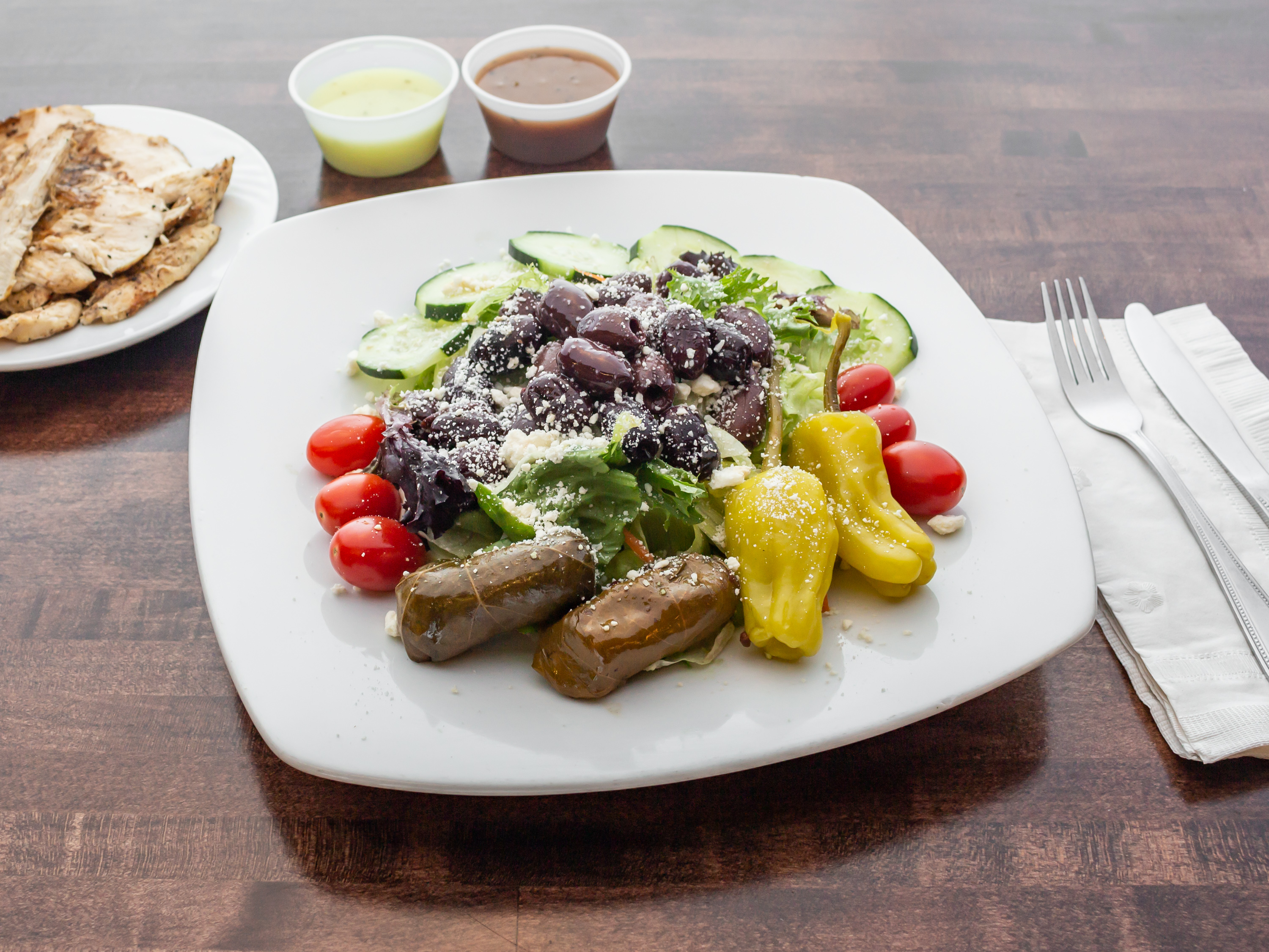 Order Greek Salad food online from Gotham City Diner store, Fair Lawn on bringmethat.com