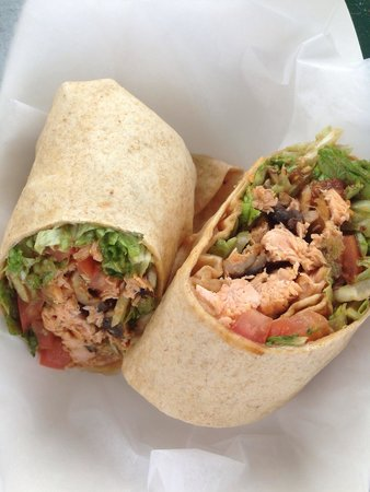 Order 7" Grilled Salmon Wrap food online from Ametis Pizza store, Clifton on bringmethat.com