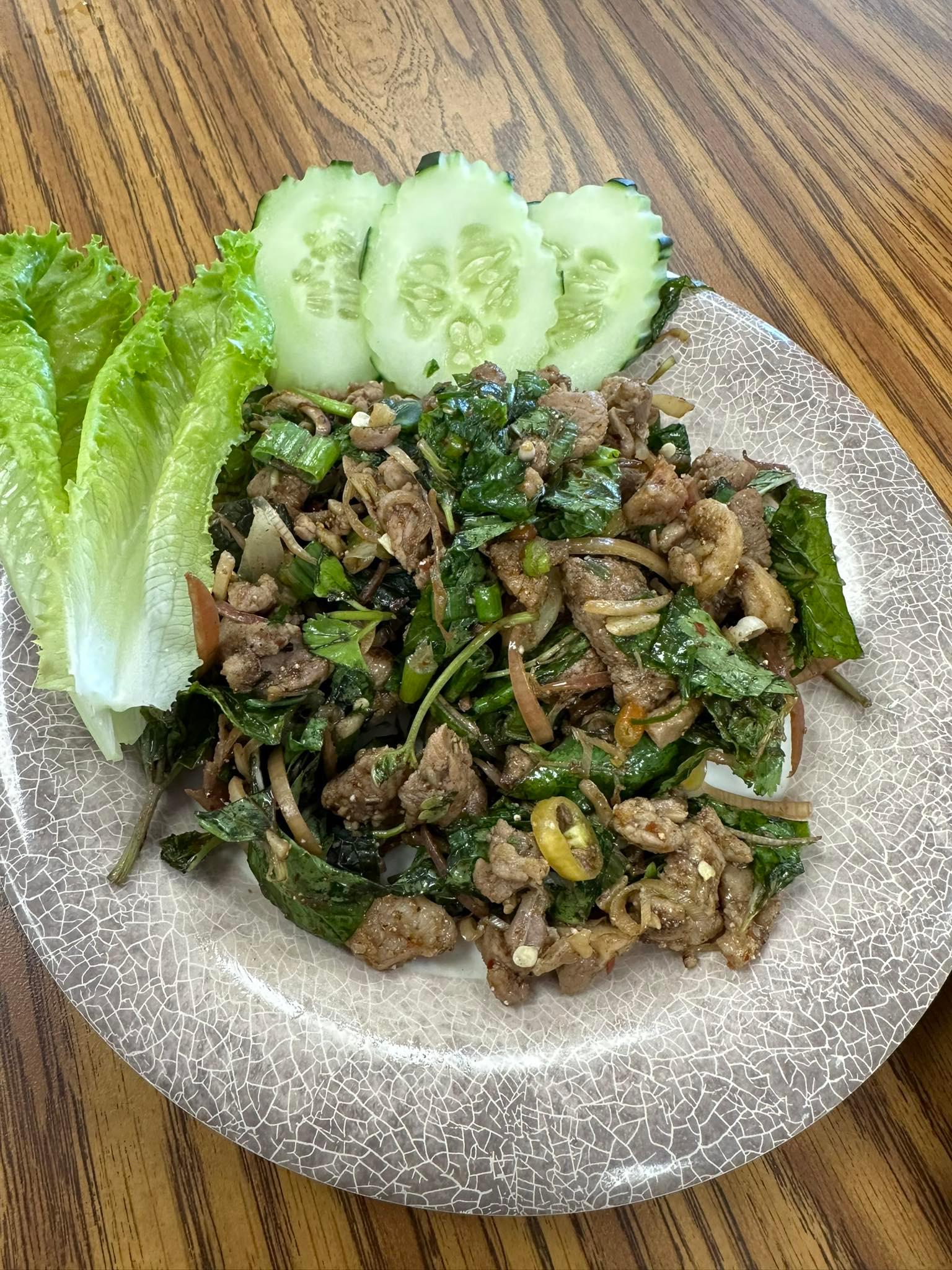 Order S12. Duck Larb Salad  food online from Pho Vieng store, Fort Worth on bringmethat.com