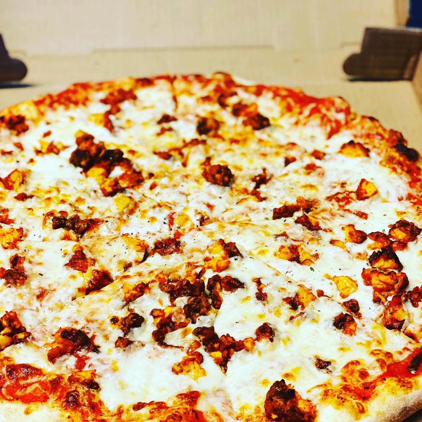 Order Buffalo Chicken Pizza - Small food online from Four Brothers Pizza store, Westport on bringmethat.com