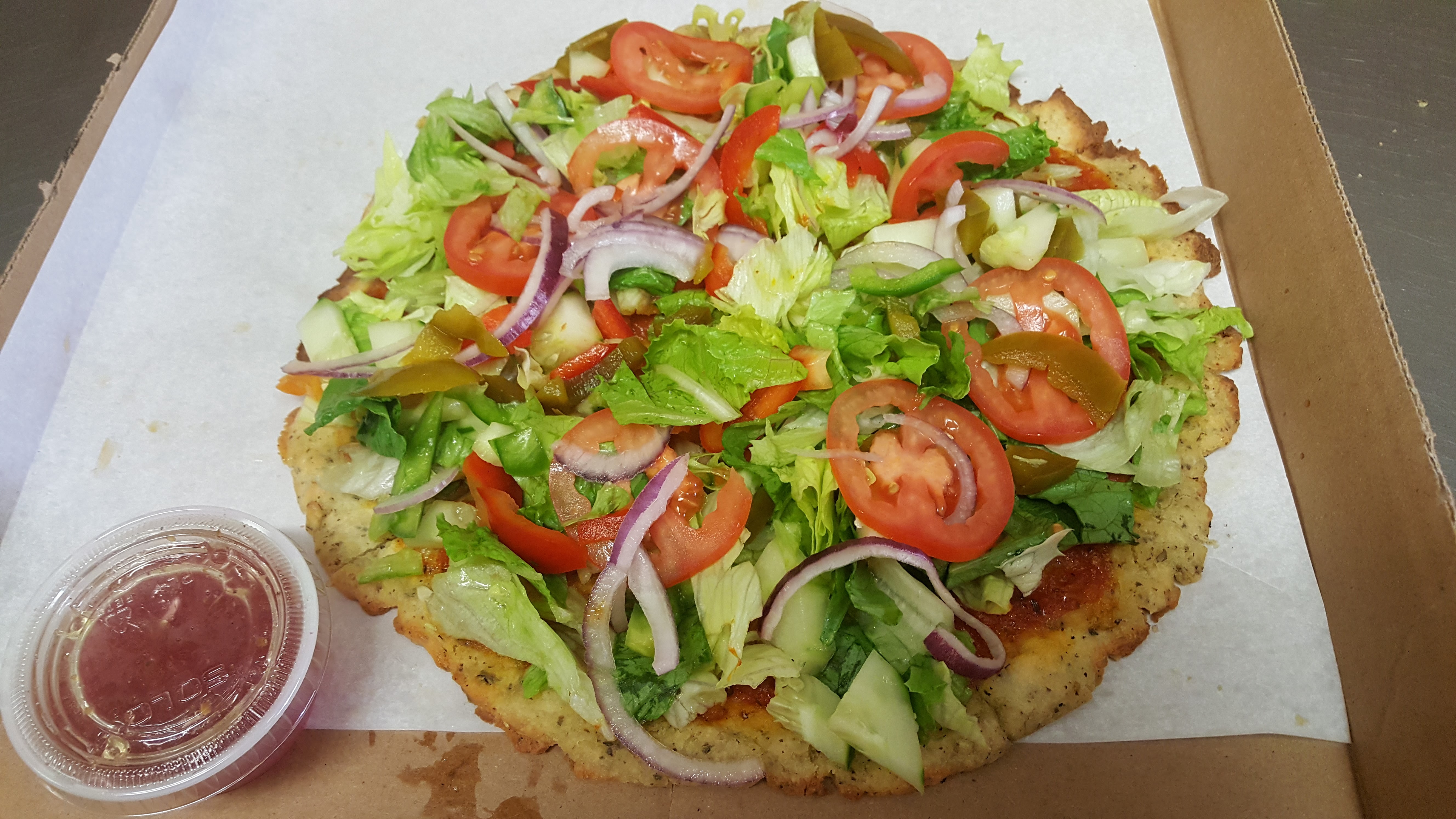 Order Salad Pizza food online from Pizzarelli's Pizza store, Scarsdale on bringmethat.com