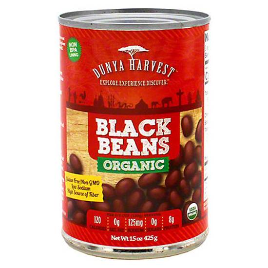 Order Dunya Harvest Organic Canned Black Beans 15oz food online from Everyday Needs By Gopuff store, Littleton on bringmethat.com