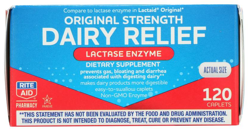 Order Rite Aid Dairy Aid Caplets (120 ct) food online from Rite Aid store, Lockport on bringmethat.com