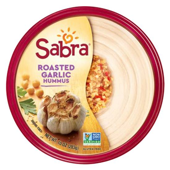 Order Sabra Roasted Garlic Hummus 10oz food online from Everyday Needs by Gopuff store, Rochester on bringmethat.com