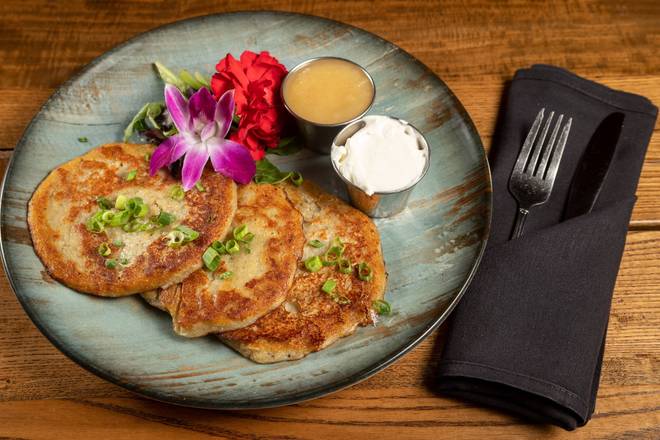 Order Potato Pancakes food online from Highlander House Restaurant & Bar store, Palos Heights on bringmethat.com