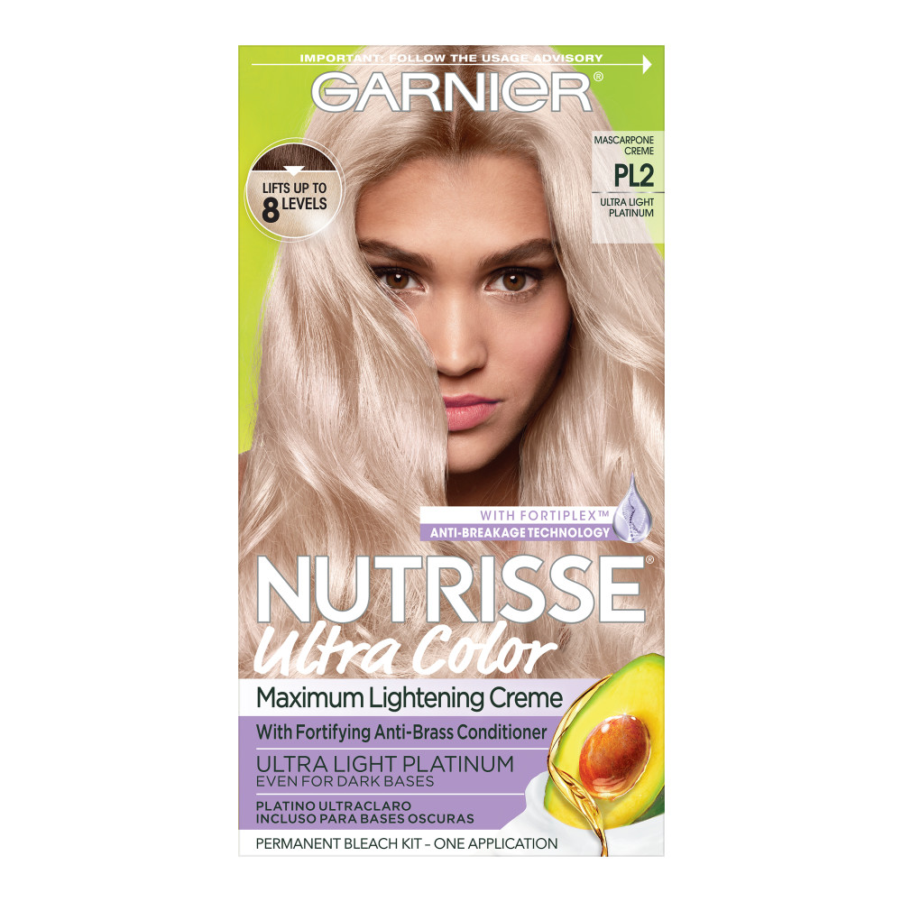 Order Garnier Nutrisse Ultra Color Maximum Lightening Bleach with Fortifying Anti-Brass Conditioner - Mascarpone Creme PL2, 1 ct food online from Rite Aid store, CORNING on bringmethat.com