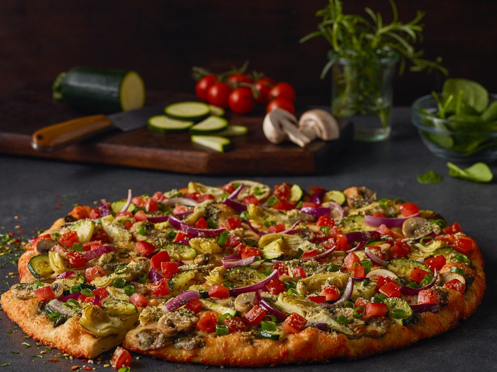 Order Gourmet Veggie Pizza food online from Round Table Pizza store, San Diego on bringmethat.com