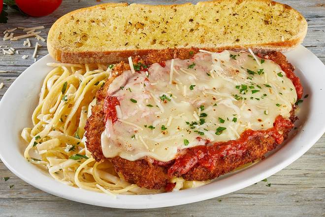 Order CHICKEN PARMESAN ALFREDO food online from Millers Ale House store, Alpharetta on bringmethat.com