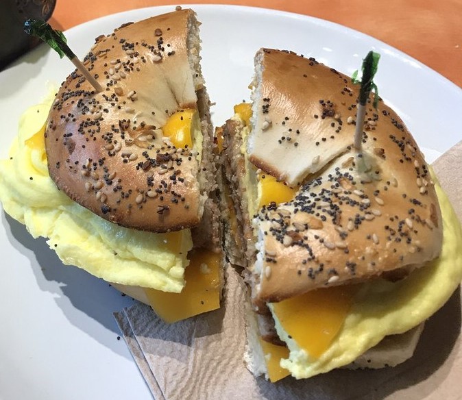 Order Egg and Cheese Bagel food online from Maxfield's House Of Caffeine store, San Francisco on bringmethat.com