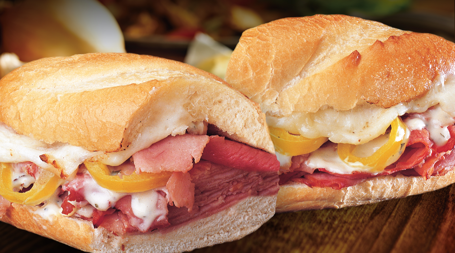 Order Ham & Cheese Baked Sub food online from Noble Roman Pizza store, Glenview on bringmethat.com
