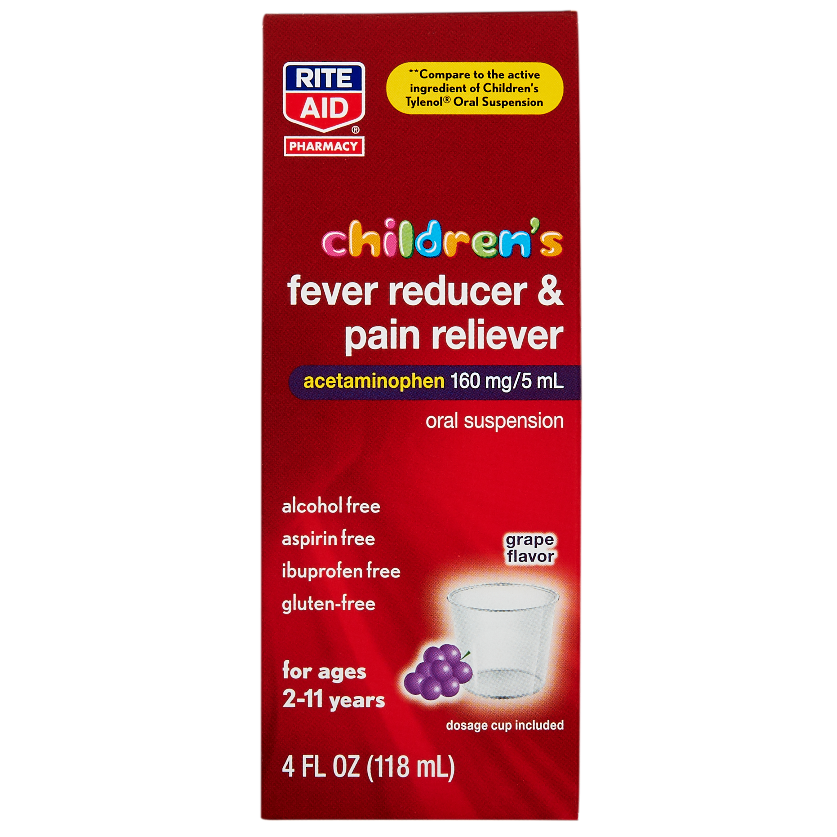 Order Rite Aid Children's Acetaminophen, Grape, 160 mg - 4 fl oz food online from Rite Aid store, READING on bringmethat.com