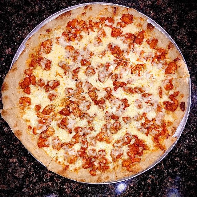 Order Buffalo Chicken Pizza - Small food online from Cafe Amici store, South Brunswick on bringmethat.com