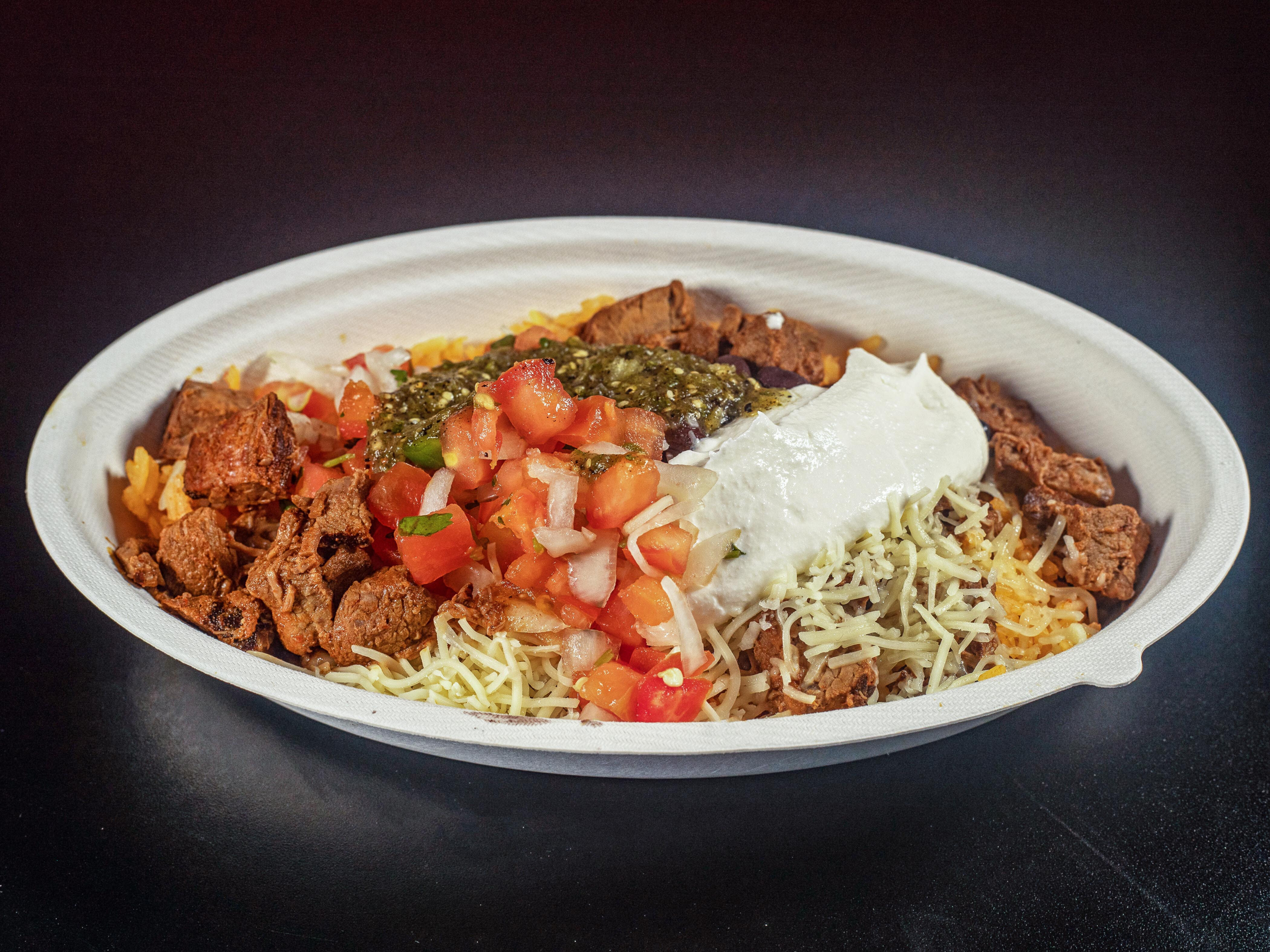 Order Steak Bowl food online from Salsas Burrito Grill store, Portsmouth on bringmethat.com