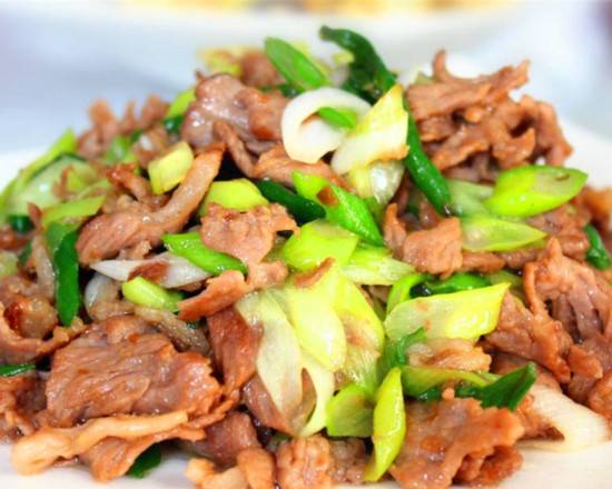 Order stir fried pork and scallion 葱爆肉片 food online from Our Zone store, Brighton on bringmethat.com