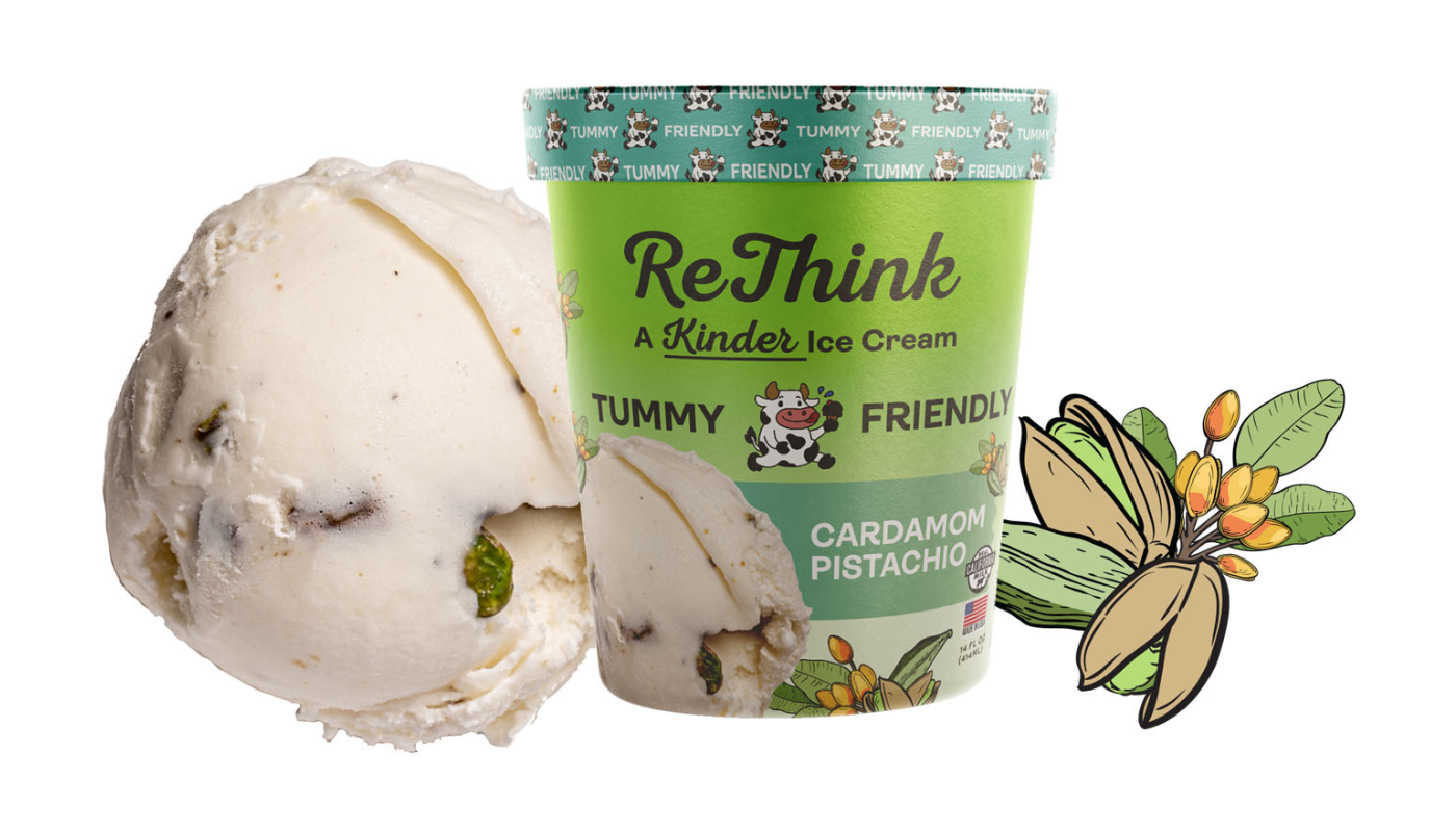 Order ReThink Ice Cream-Cardamom Pistachio food online from Afters Ice Cream store, Lawndale on bringmethat.com