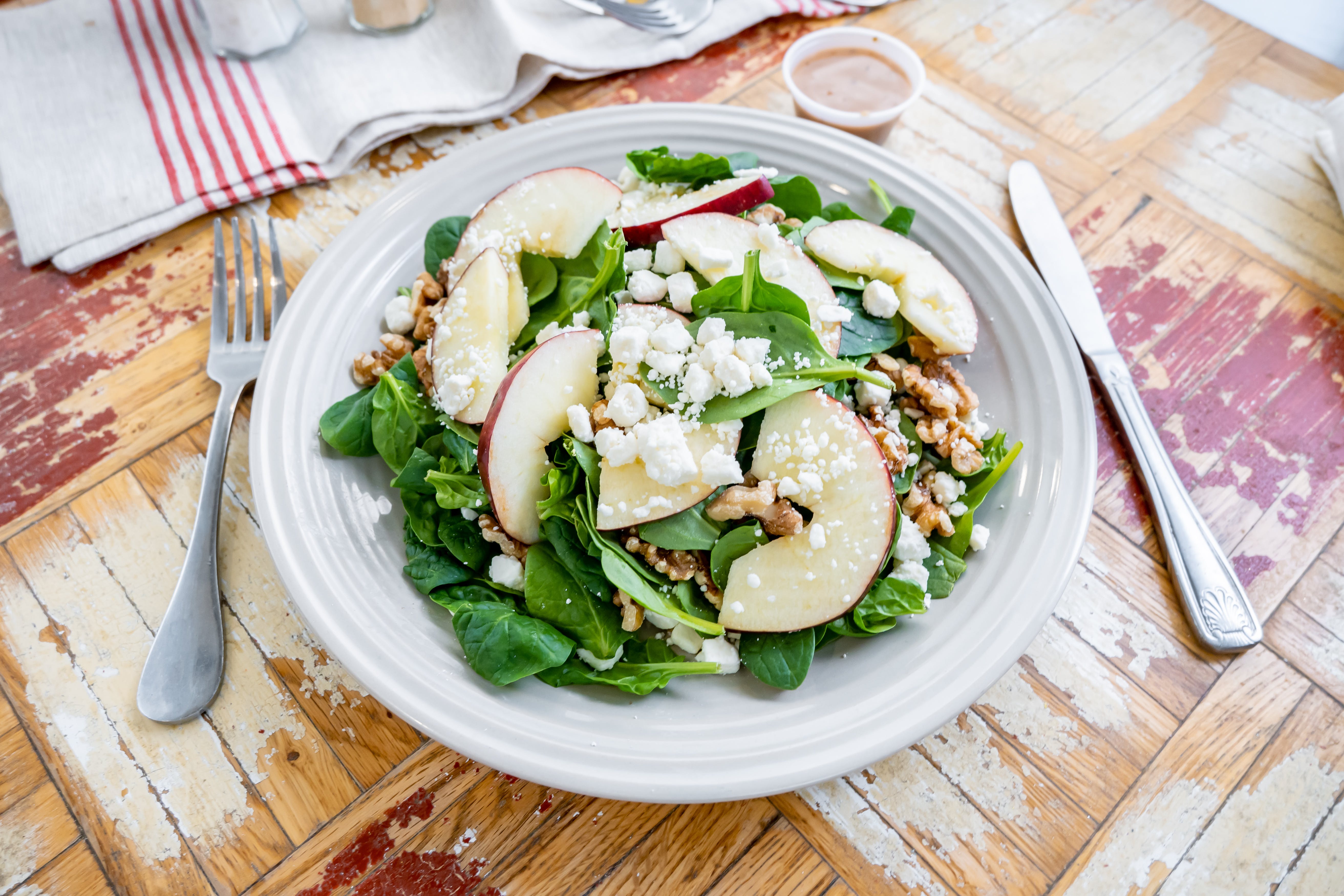 Order Spinach, Apple & Walnut Salad - Small food online from Di Francesco Pizza store, Westampton on bringmethat.com
