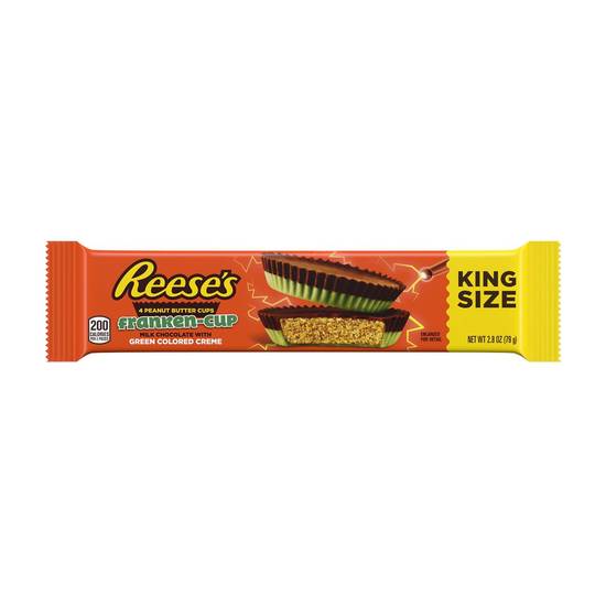 Order REESE'S Franken-Cup Milk Chocolate Peanut Butter with Green Creme Cups Halloween Candy, 4 CT food online from Cvs store, HOBART on bringmethat.com
