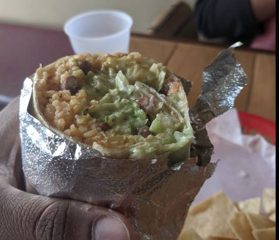 Order Super Vegetarian Burrito food online from Angelou Mexican Grill store, San Jose on bringmethat.com