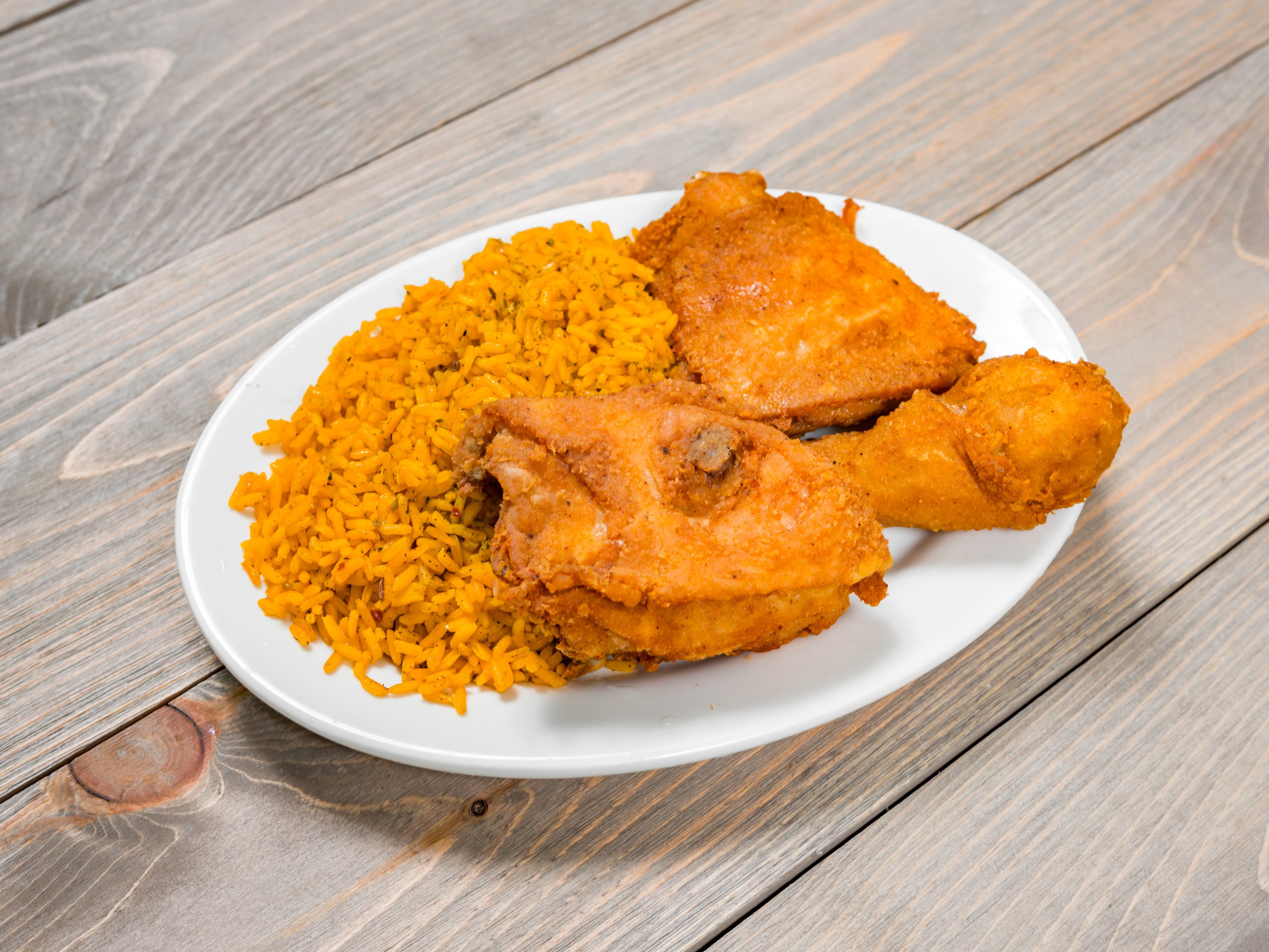 Order 31. Three Piece Mixed Chicken with Rice food online from New York Fried Chicken store, Newark on bringmethat.com