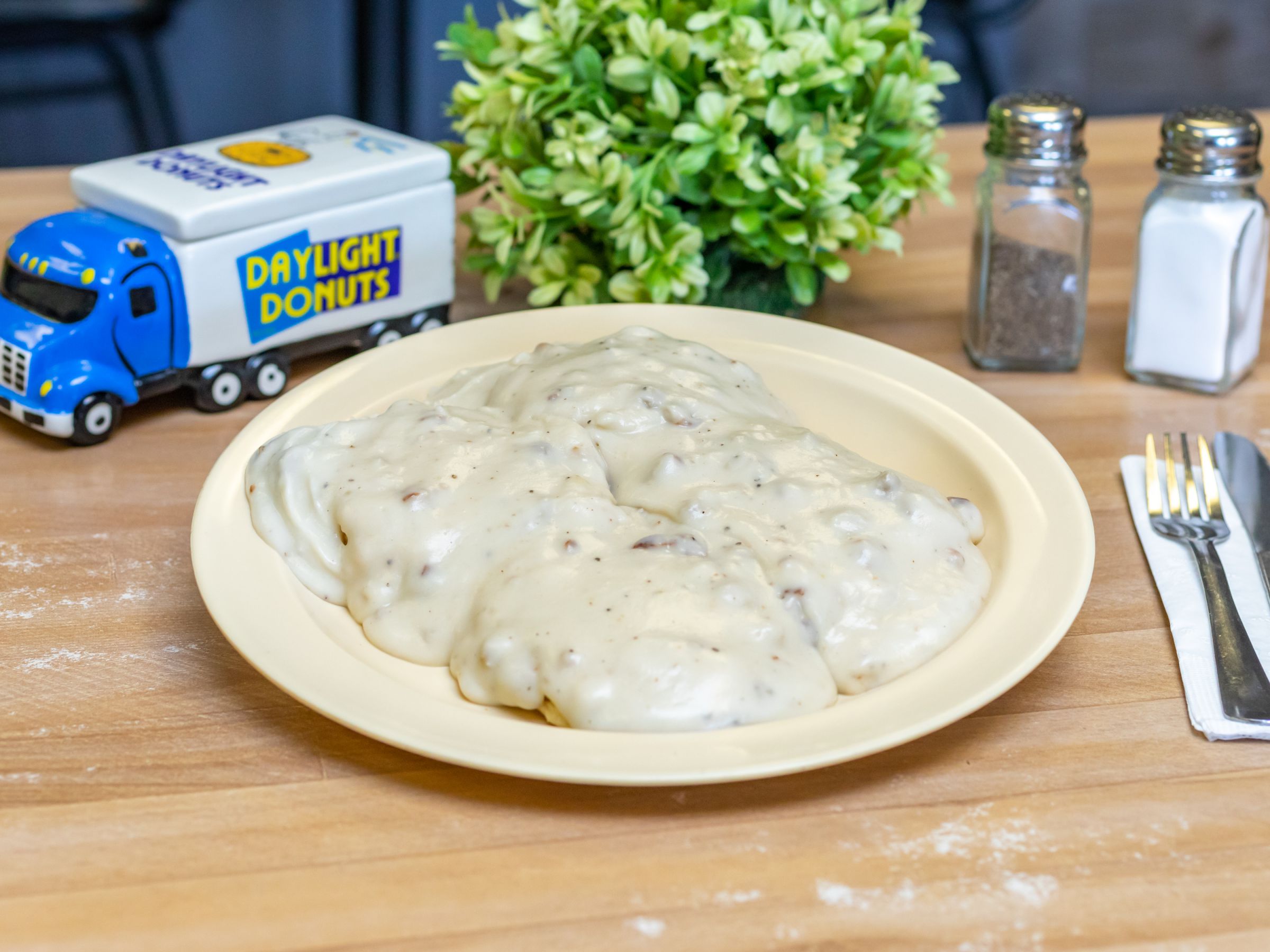 Order 9. Biscuits and Gravy food online from The Grumpy Egg Caffe store, Denver on bringmethat.com