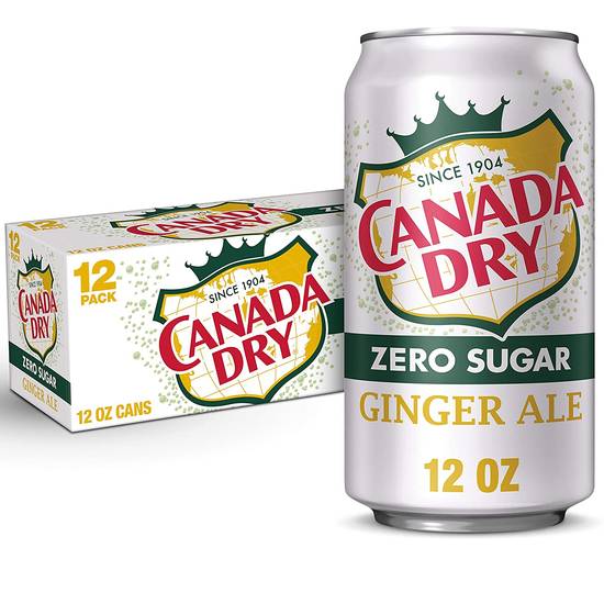 Order Canada Dry Zero Sugar Ginger Ale Soda Pack Of 12 food online from Deerings Market store, Traverse City on bringmethat.com