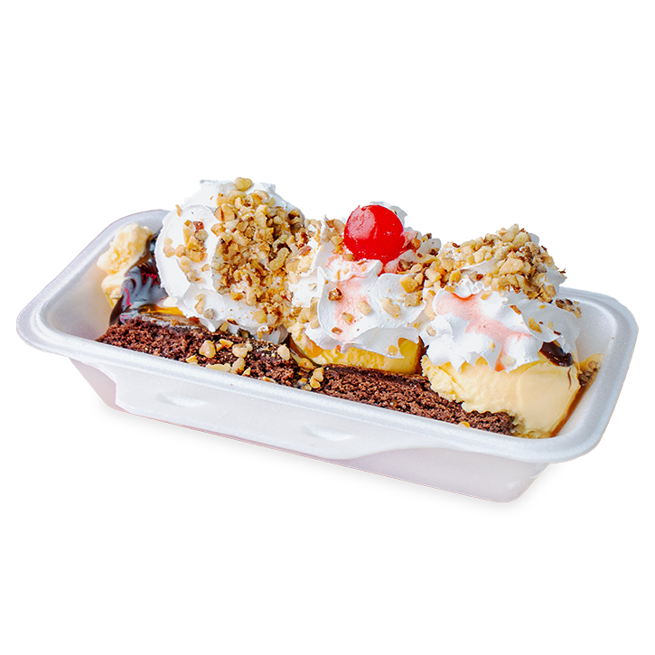 Order Turtle Brownie Sundae food online from The Original Rainbow Cone store, Chicago on bringmethat.com