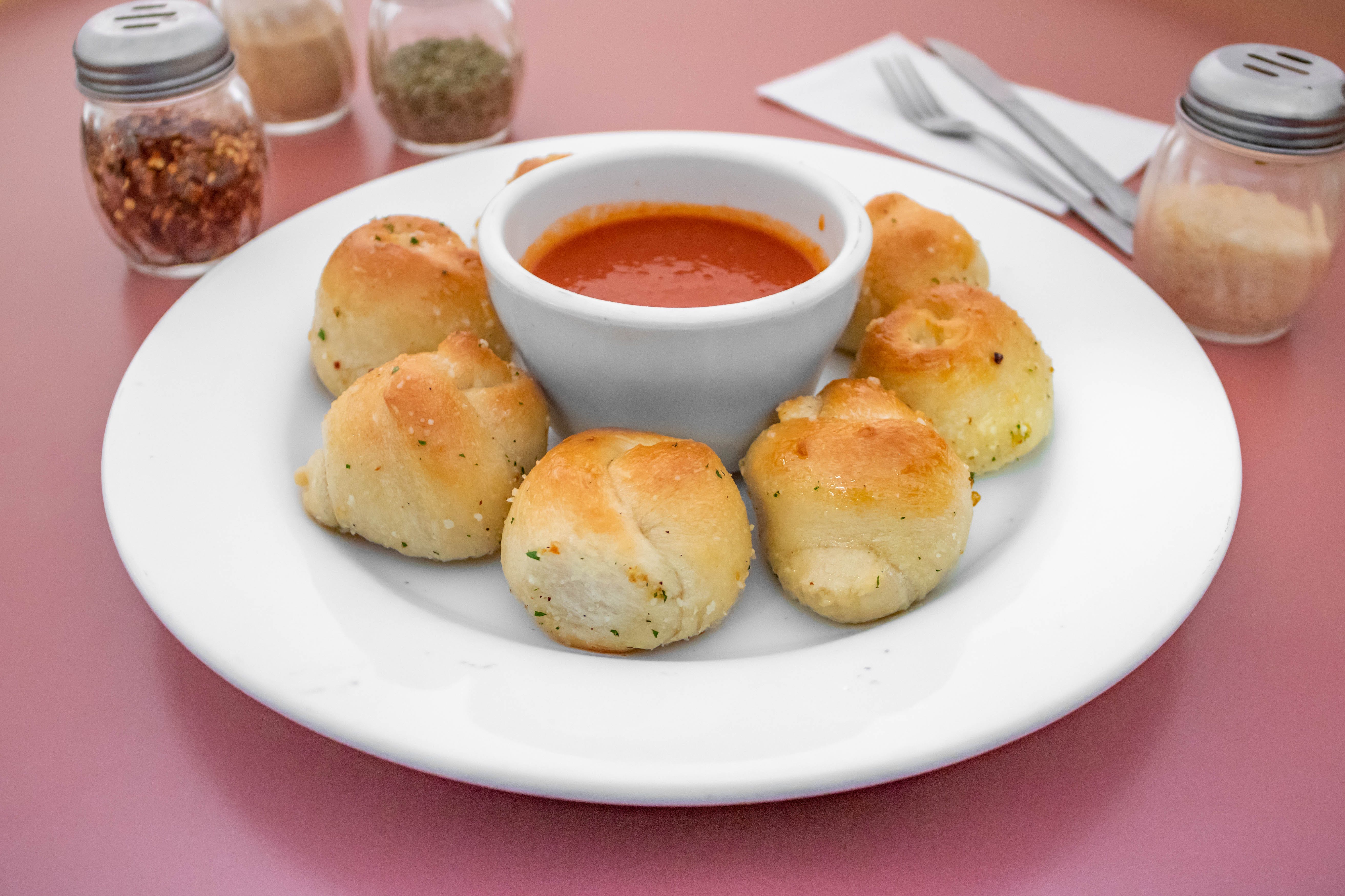 Order Garlic Knots - 1 Piece food online from Sal Pizza store, Mt Holly on bringmethat.com