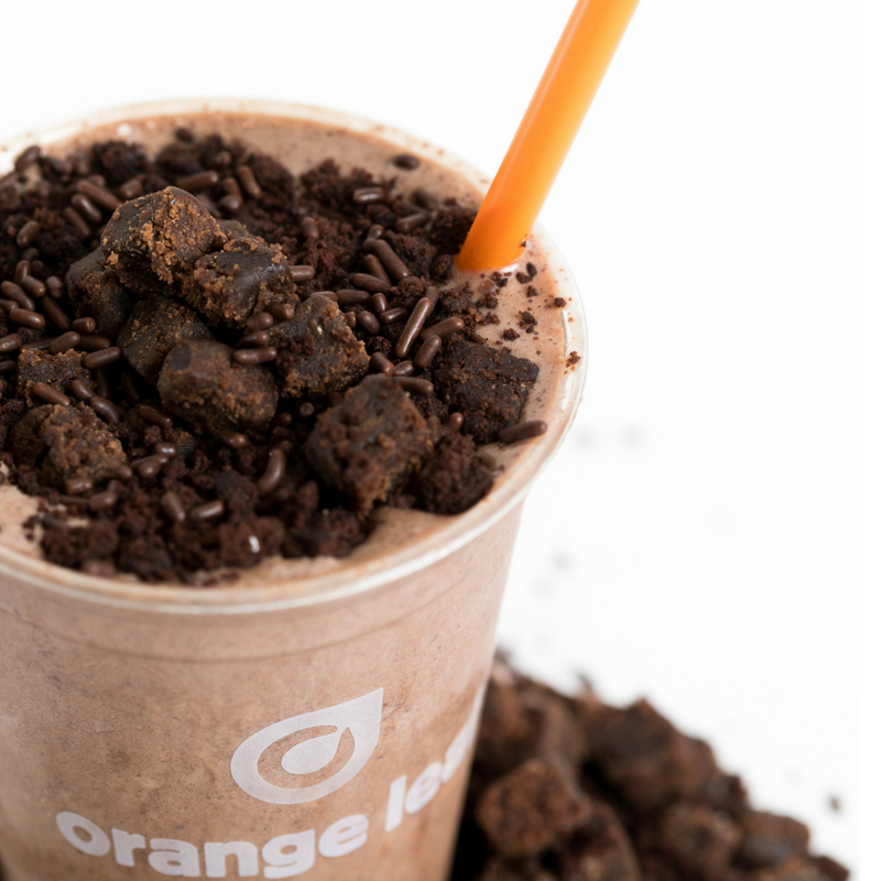 Order Brownie Shake food online from Orange Leaf Frozen Yogurt store, Norwood on bringmethat.com