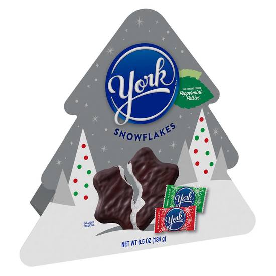 Order YORK Dark Chocolate Peppermint Patties Snowflakes Candy, Christmas, 6.5 oz, Gift Box food online from CVS store, SOUDERTON on bringmethat.com