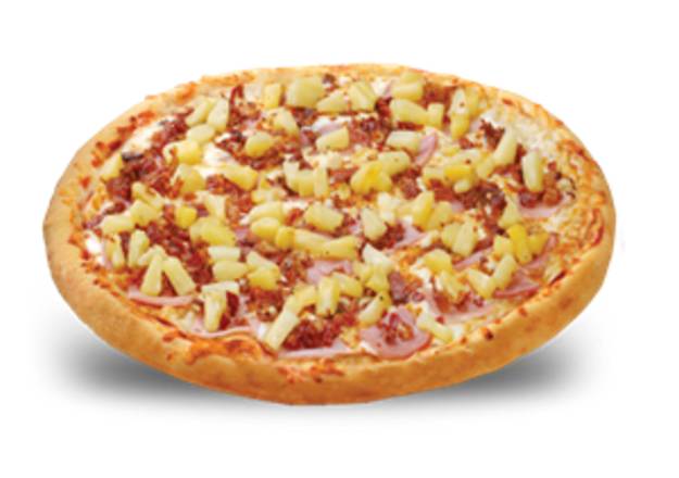 Order Deluxe Hawaiian Pizza (Small) food online from Dolly's Pizza store, Commerce Charter Township on bringmethat.com