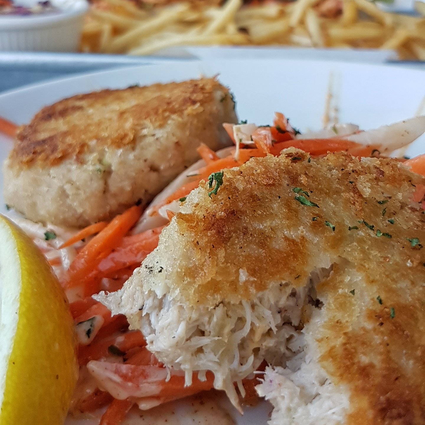 Order Crab Cakes food online from Bay Park Fish Company store, San Diego on bringmethat.com