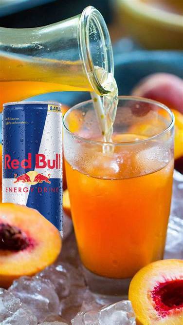 Order Peach Red Bull Tea food online from Soup Kettle Grille store, Meridian on bringmethat.com